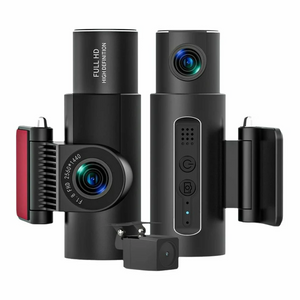 Aoocci H10 Dash Cam 3 Canali - Videoregistratore per Auto con 3 Telecamere