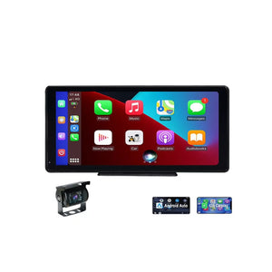 Aoocci P105 Autoradio Portatile per Camion - Display 10.36" IPS 1080p, CarPlay/Android Auto wireless, voltaggio 12-30V e input telecamera retromarcia
